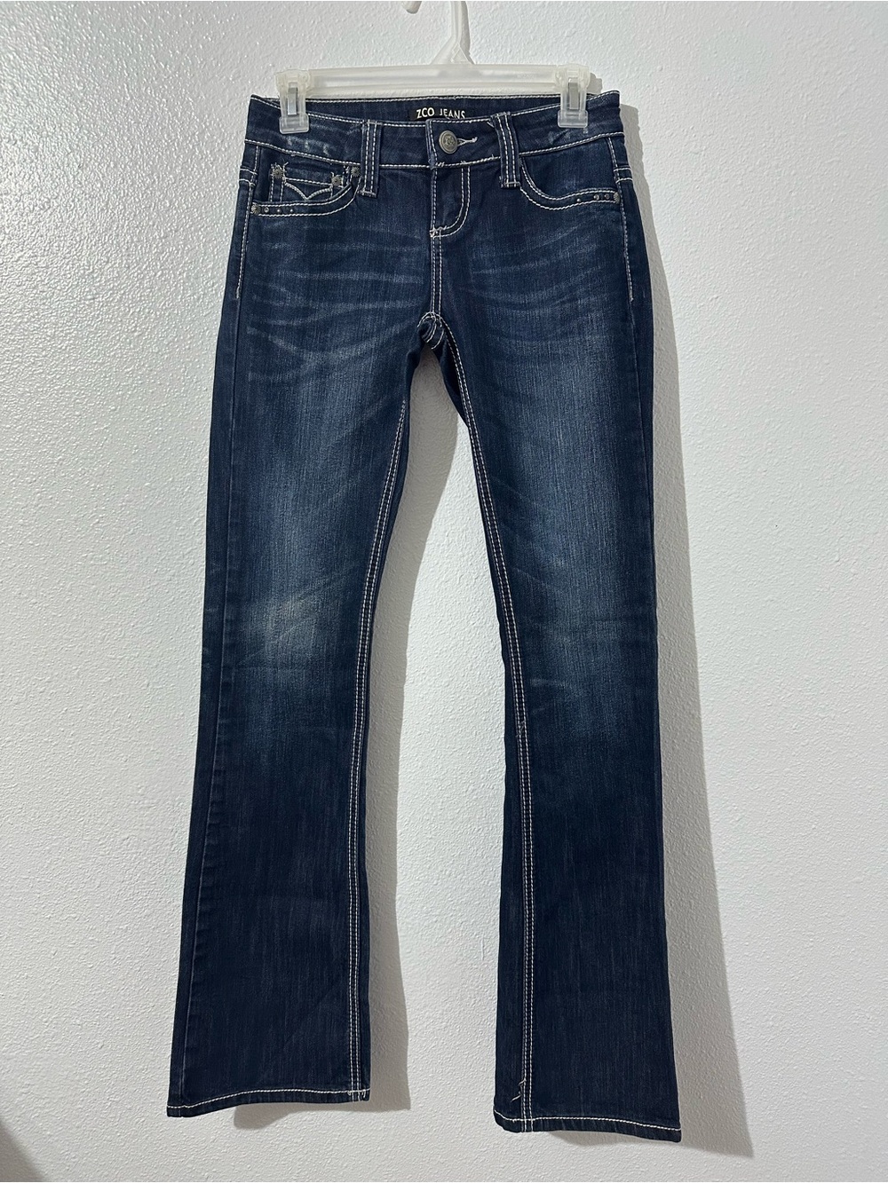 ZCO Jeans Womens Sz 3 Embellished Rhinestones Bootcut Jeans 33” Inseam